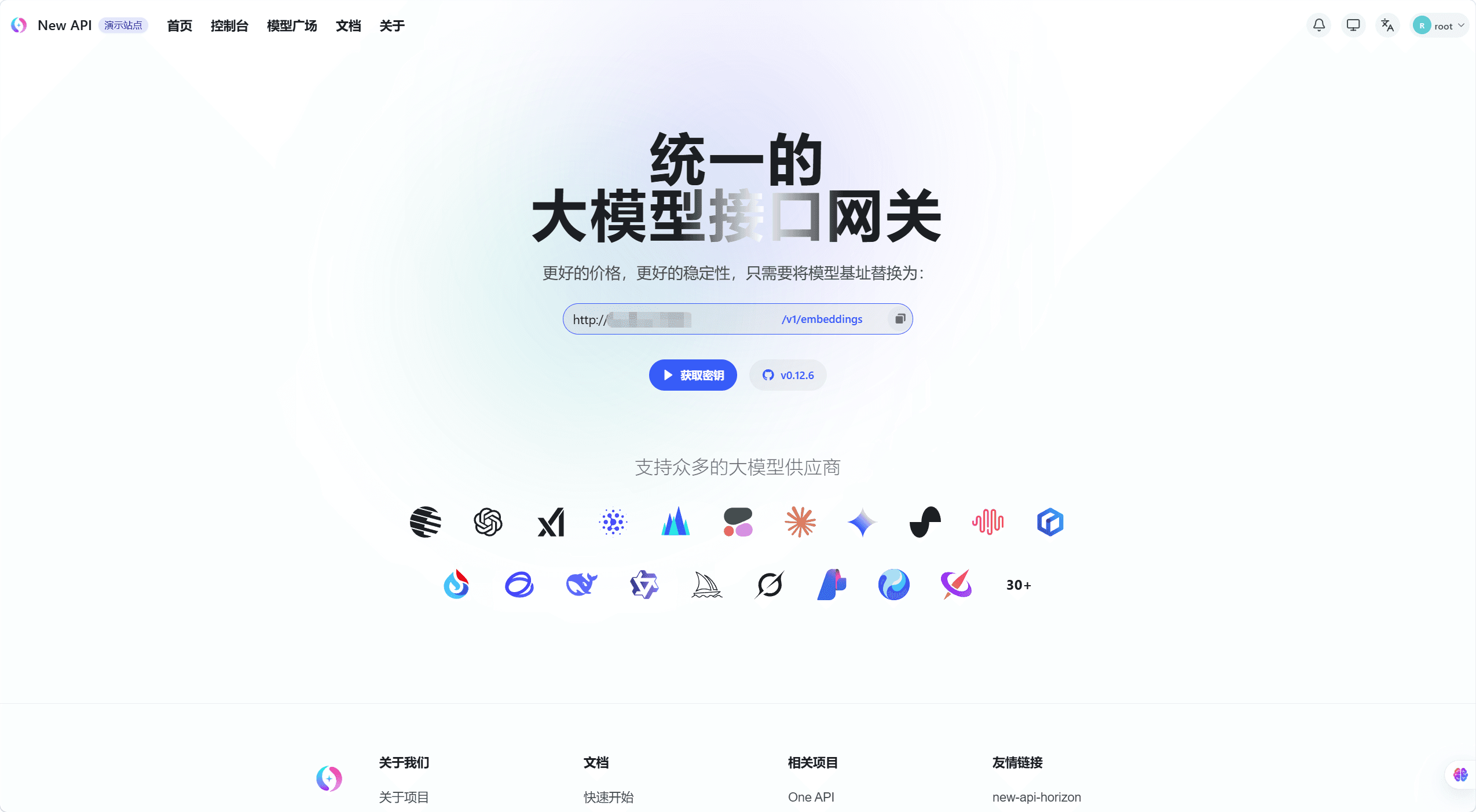 首页 API 地址复制区域