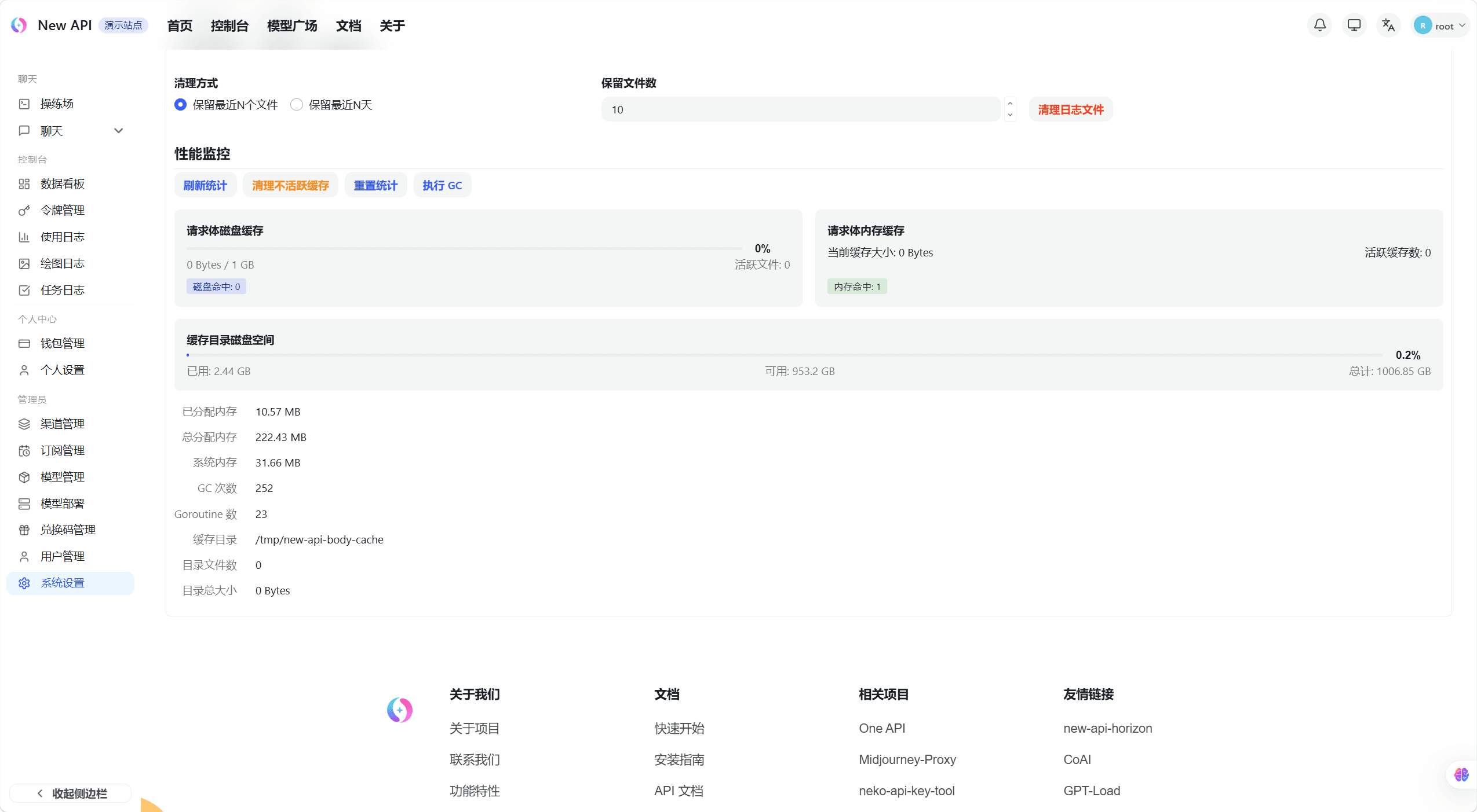 性能监控标签页